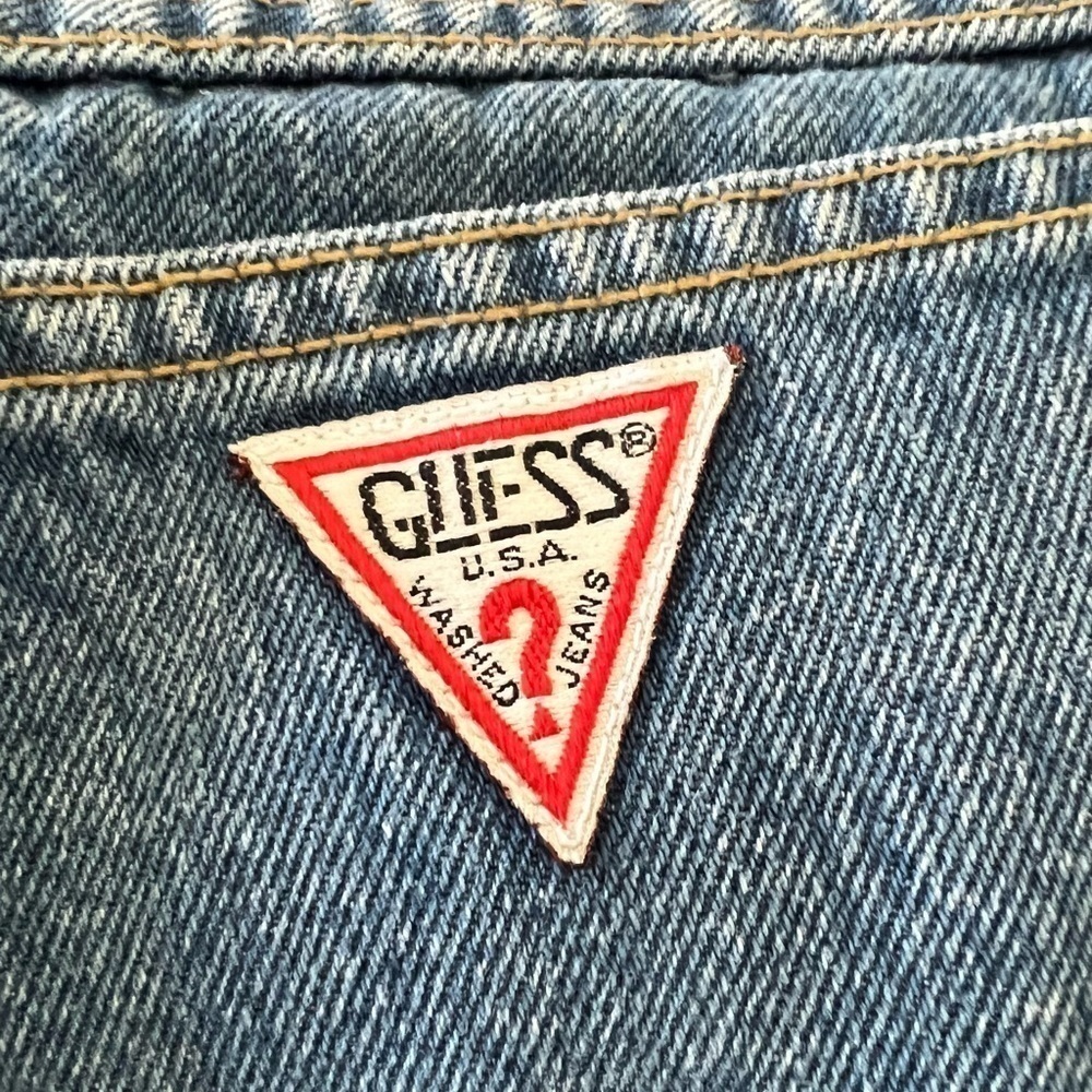 Vintage 80’s 90’s Georges Marciano for Guess cotton blue jean mini skirt size 0 - Picture 6 of 9